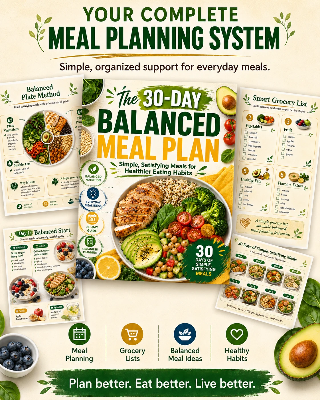 The 30-Day Balanced Meal Plan complete system preview