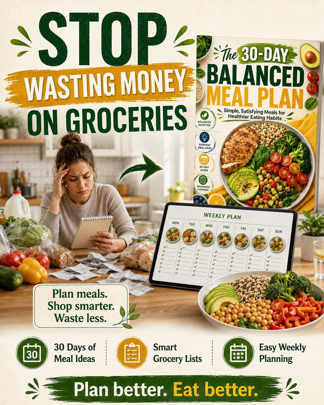 Meal planning problem and grocery organization solution