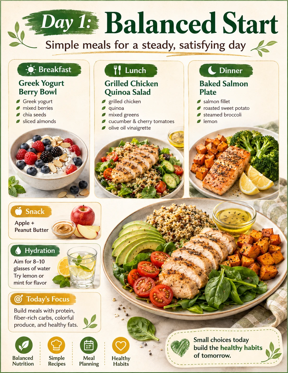 Day 1 balanced meal page